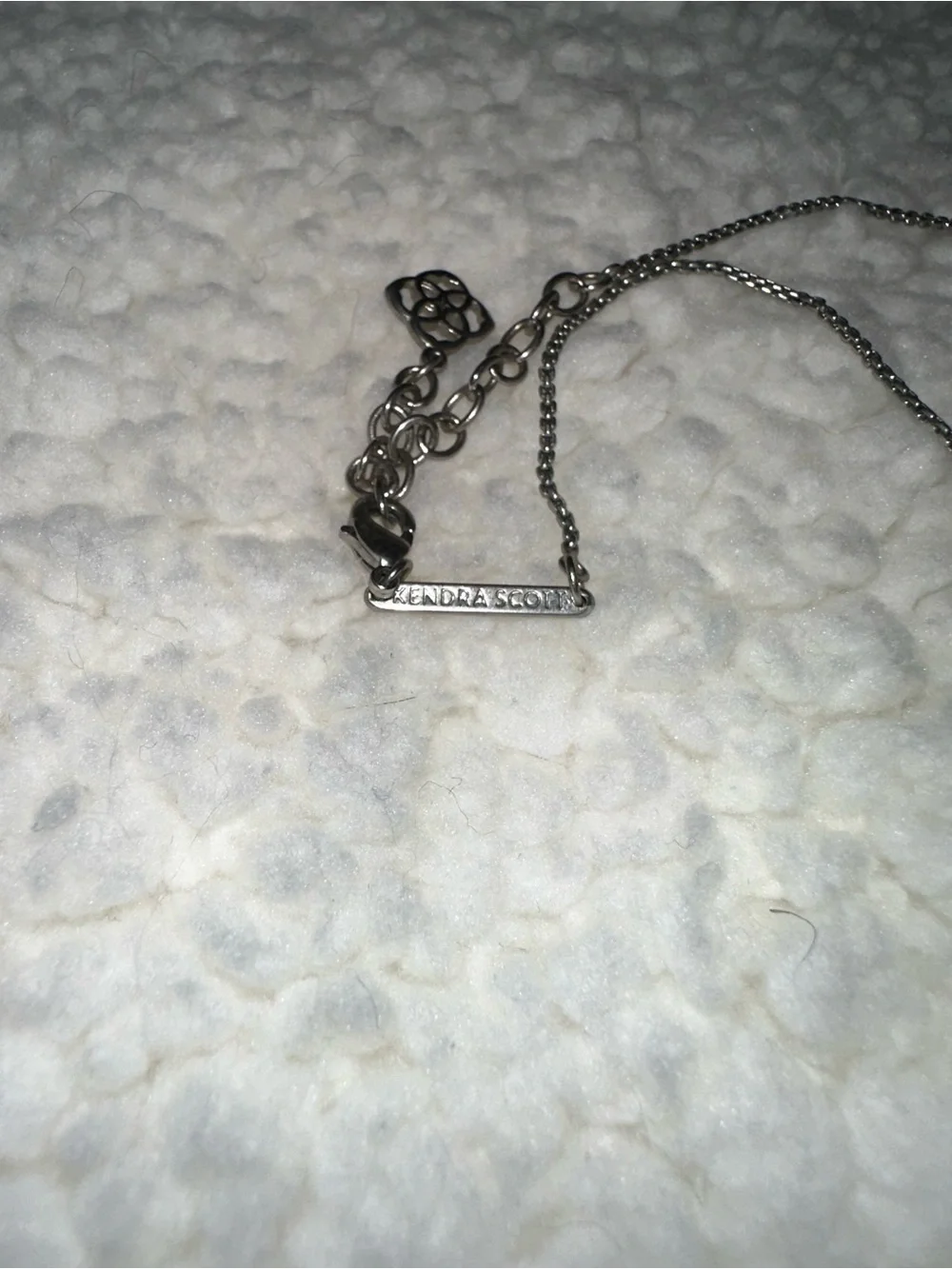 Kendra Scott Silver Bar Necklace with White Inlay - Picture 3 of 3